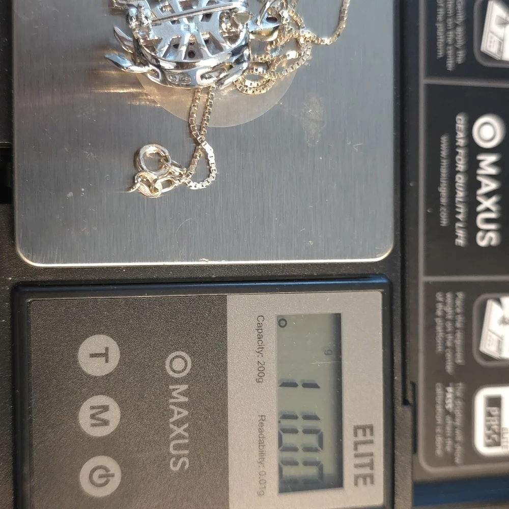 CHAPAL ZENRAY NATURAL RUBY, STERLING 925 TURTLE PENDANT/PIN W/CHAIN 18 IN 11 GR - Picture 4 of 7